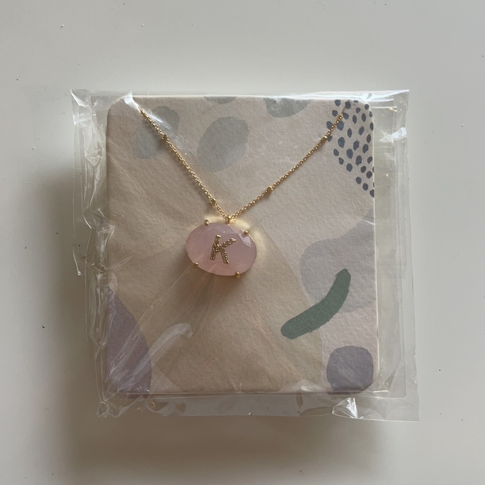 Francescas K Initial Faceted Stone Necklace - Picture 2 of 2